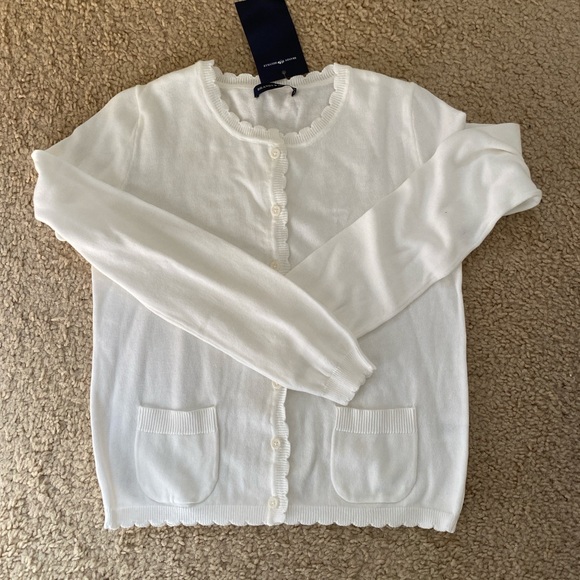 Brandy melville white Zoe scalloped cardigan